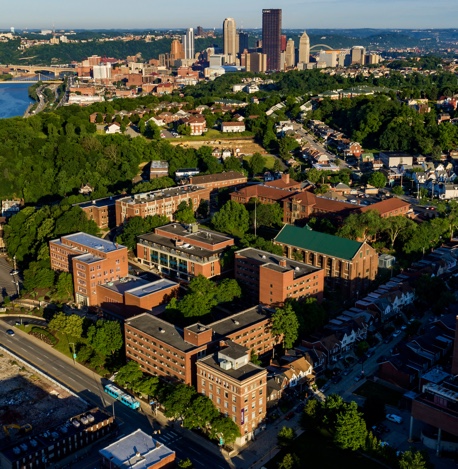 Oakland, Pittsburgh, PA aerial shot